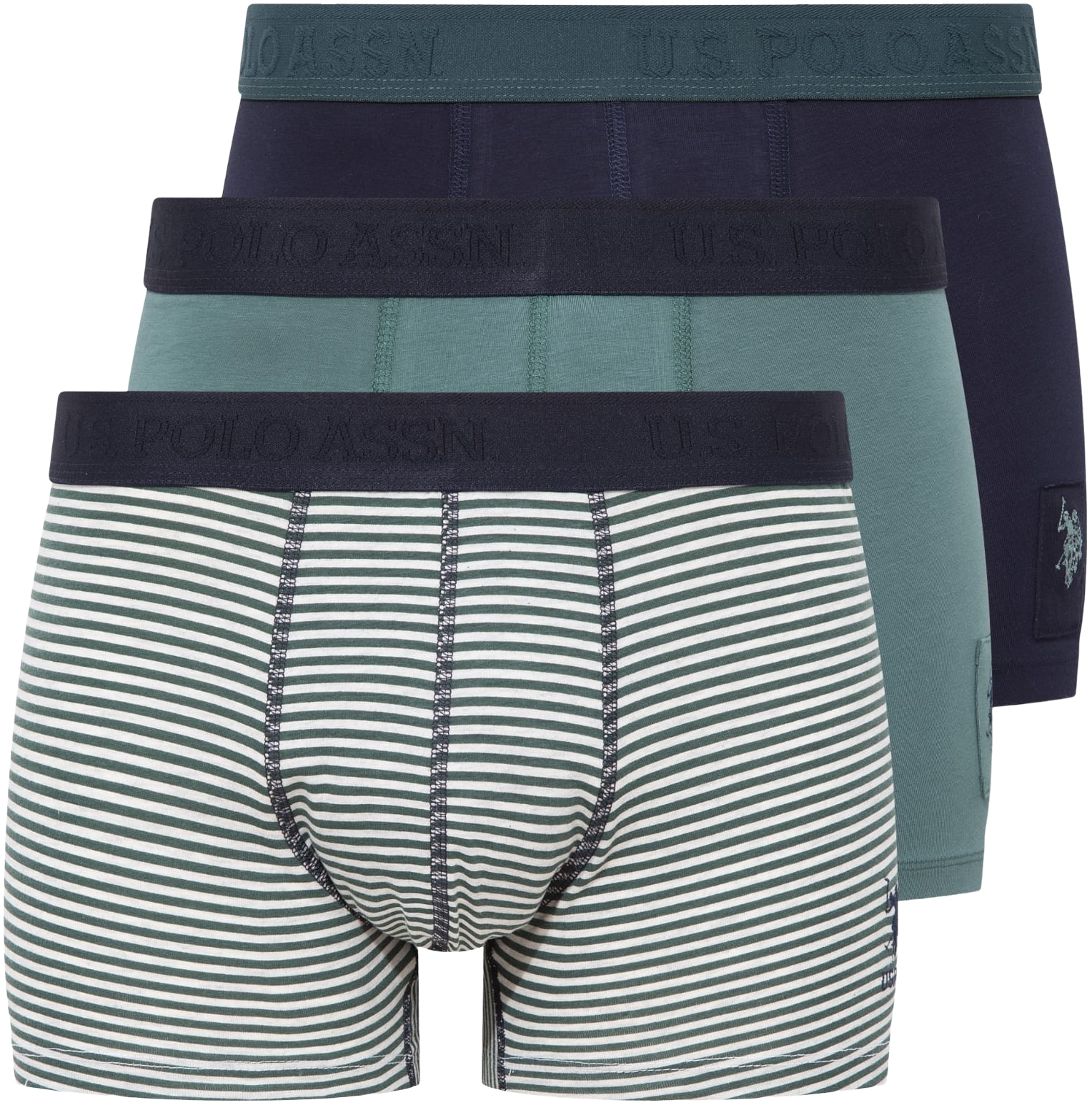 Набор трусов мужских U.S. Polo Assn. 80504 M 3 шт. темно-синий/зеленый/принтованый (8680557421286) фото 1
