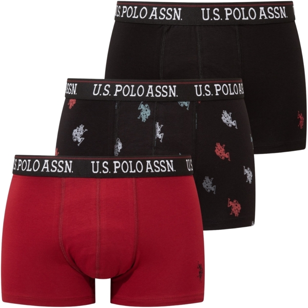 Набор трусов мужских U.S. Polo Assn. 80528 L 3 шт. черный/бордовый/принтованый (8680557451764)