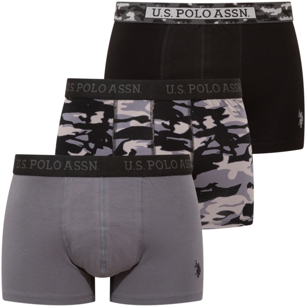 Набор трусов мужских U.S. Polo Assn. 80542 M 3 шт. серый/черный/принтованый (8680557451559)