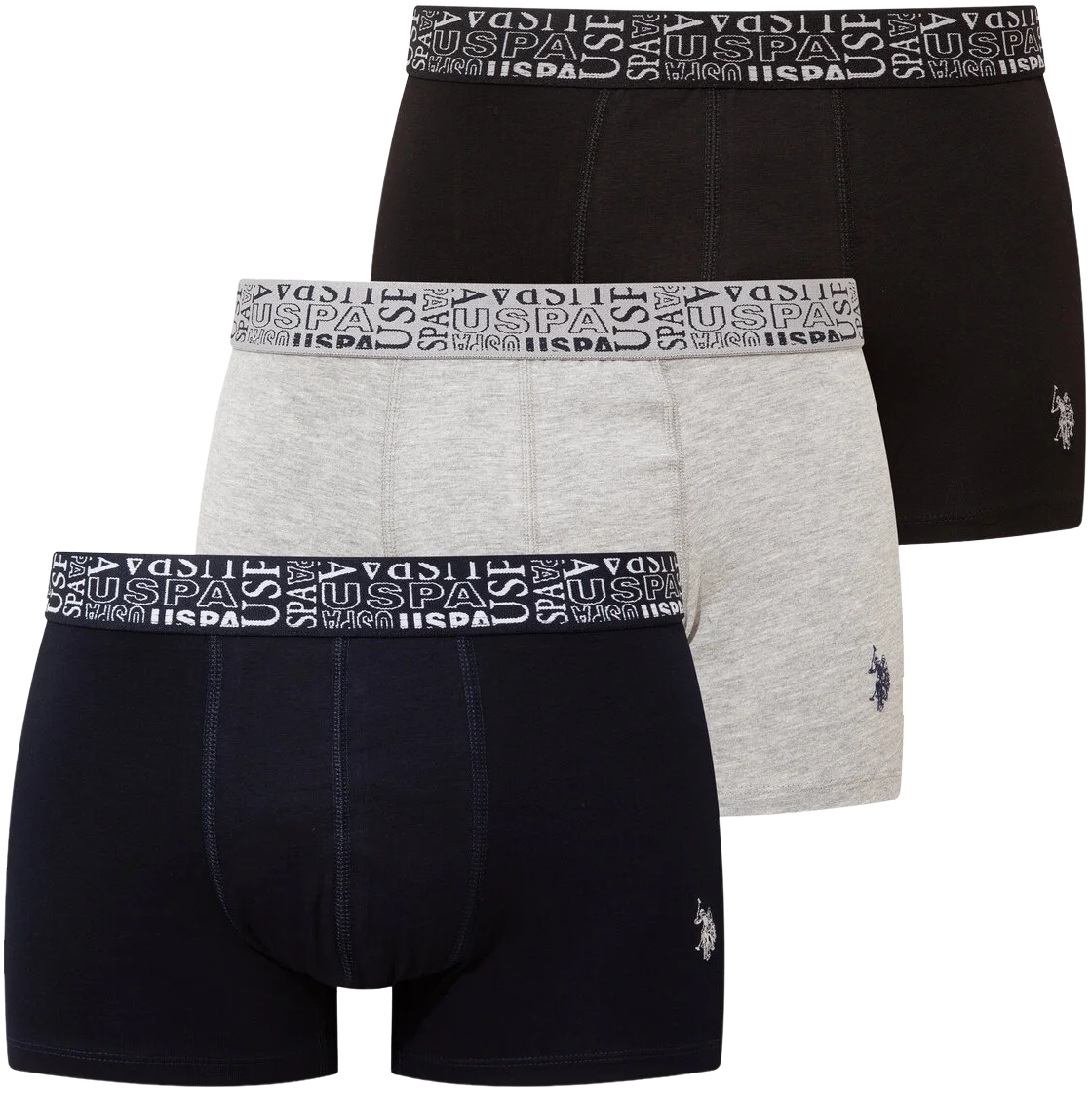 Набор трусов мужских U.S. Polo Assn. 80543-2 M 3 шт. черный/темно-синий/серый (8680557451856) фото 1