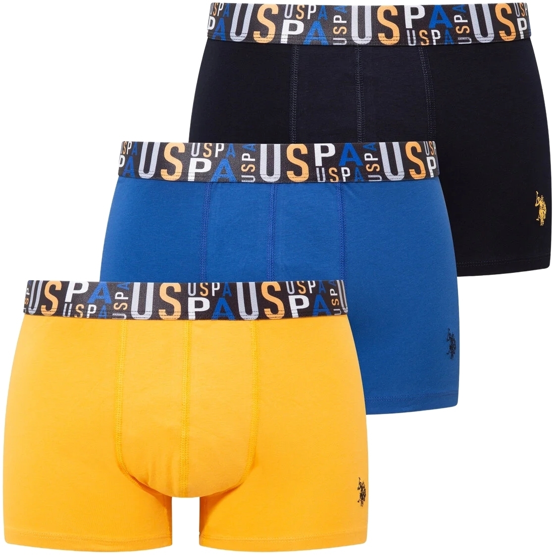 Набор трусов мужских U.S. Polo Assn. 80572 L 3 шт. черный/синий/желтый (8680557451917) фото 1