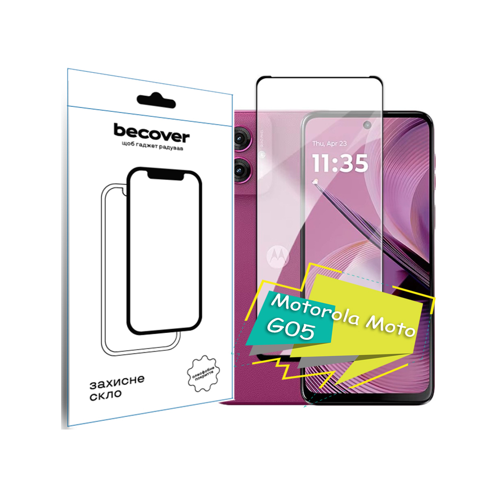 Захисне скло BeCover для Motorola Moto G05 Black (BC_713413) фото1