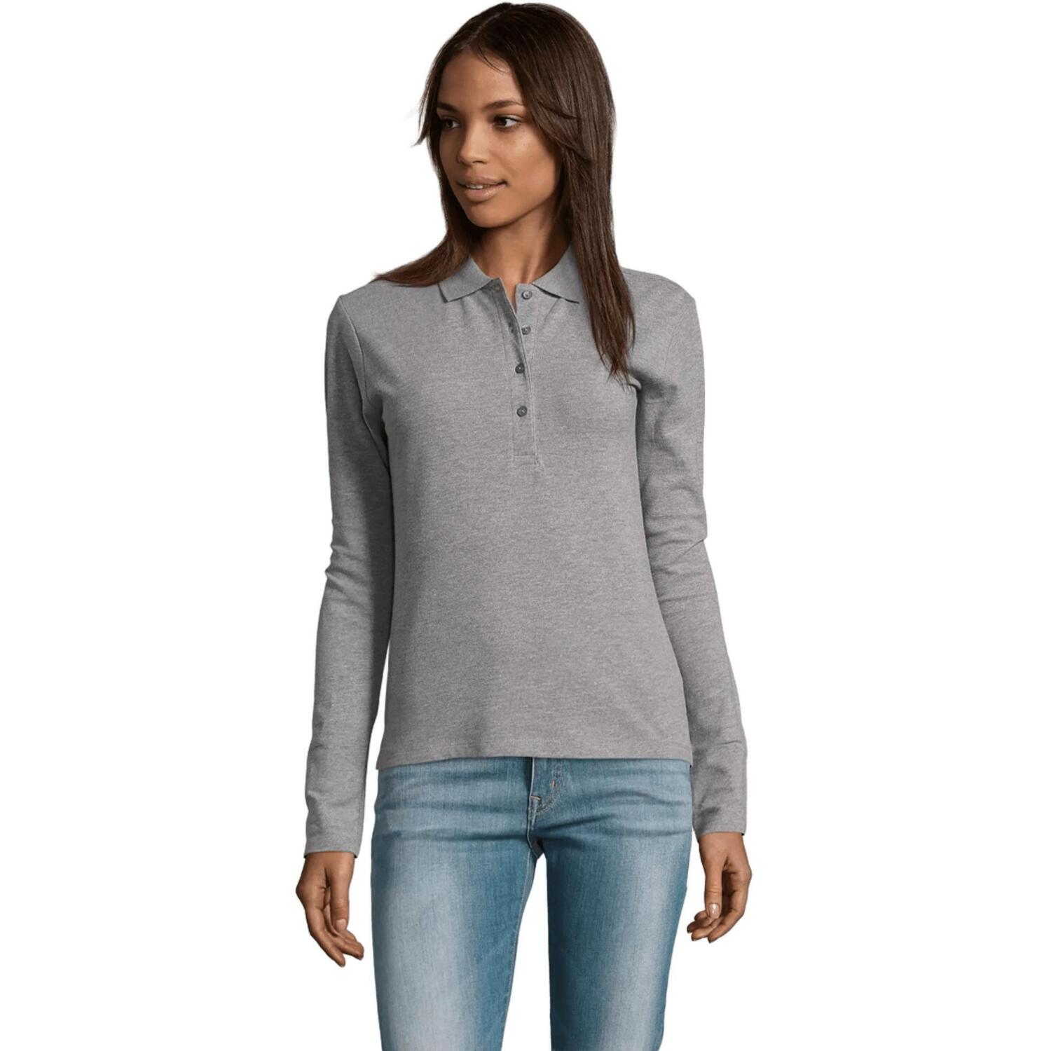 Поло жіноче Sol’s PODIUM 11317360 XL сірий меланж