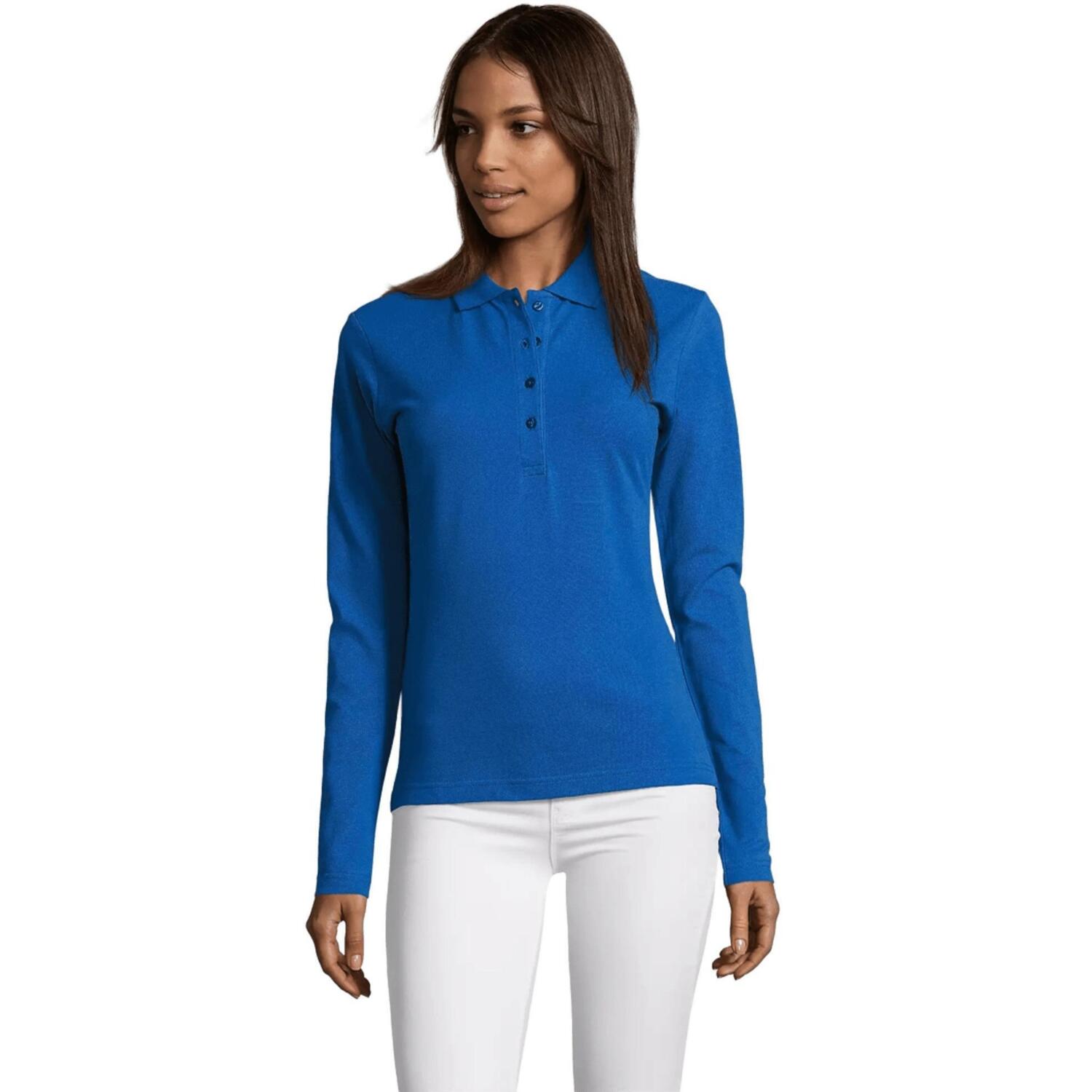 Поло бавовняне жіноче Sol’s PODIUM 11317241 XL яскраво-синій