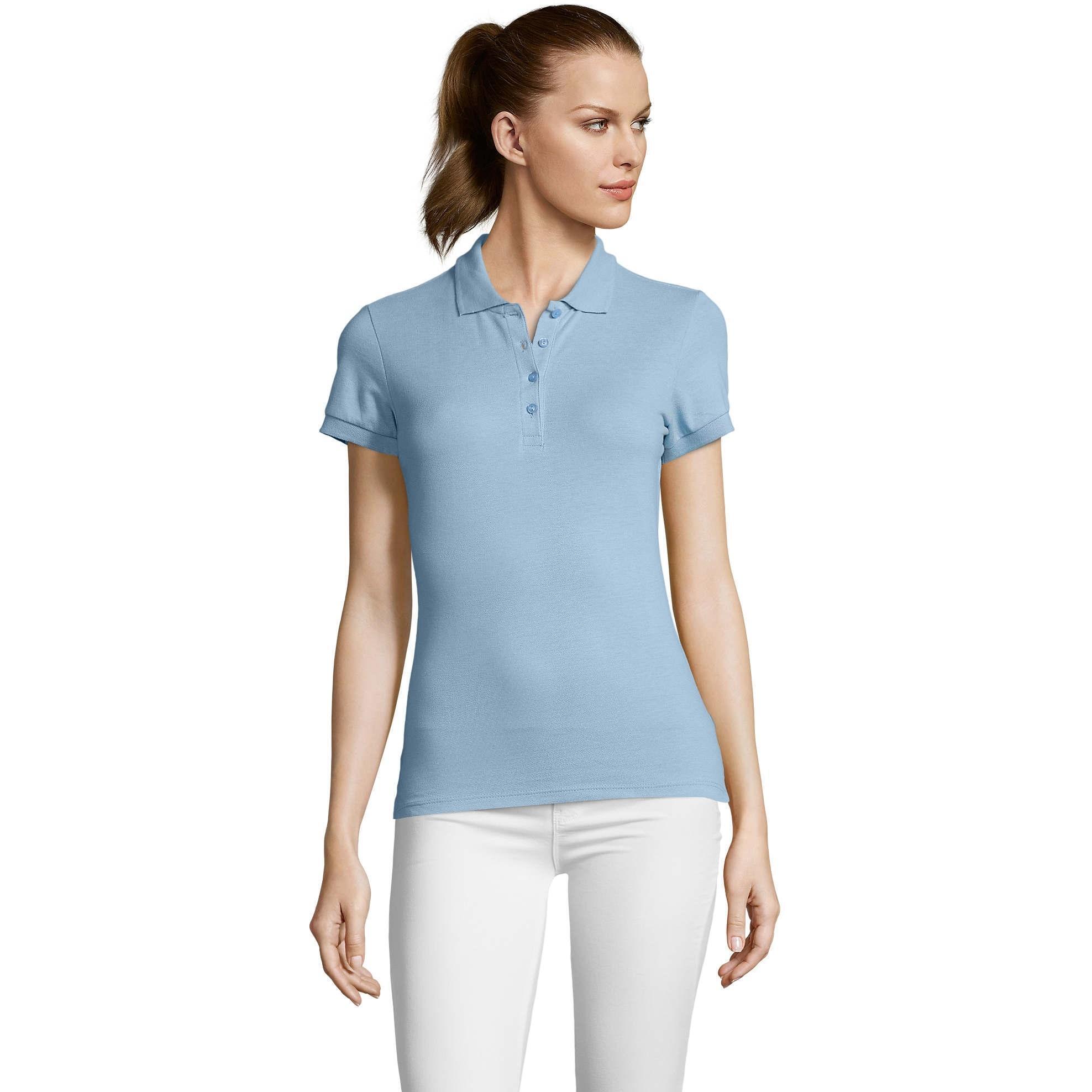 Поло бавовняне жіноче Sol’s PASSION 11338200 XL блакитнийфото1