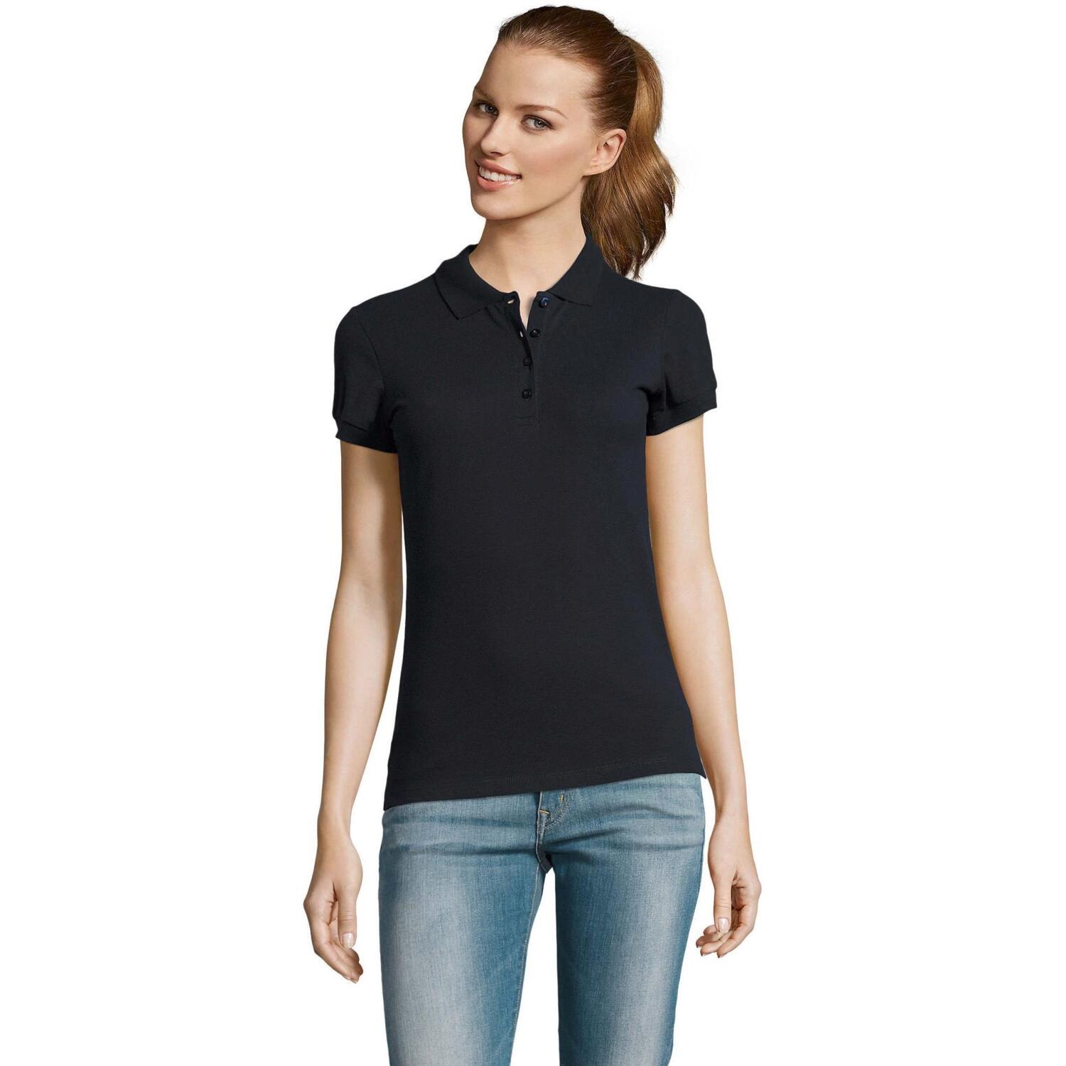 Поло бавовняне жіноче Sol’s PASSION 11338318 M темно-синій