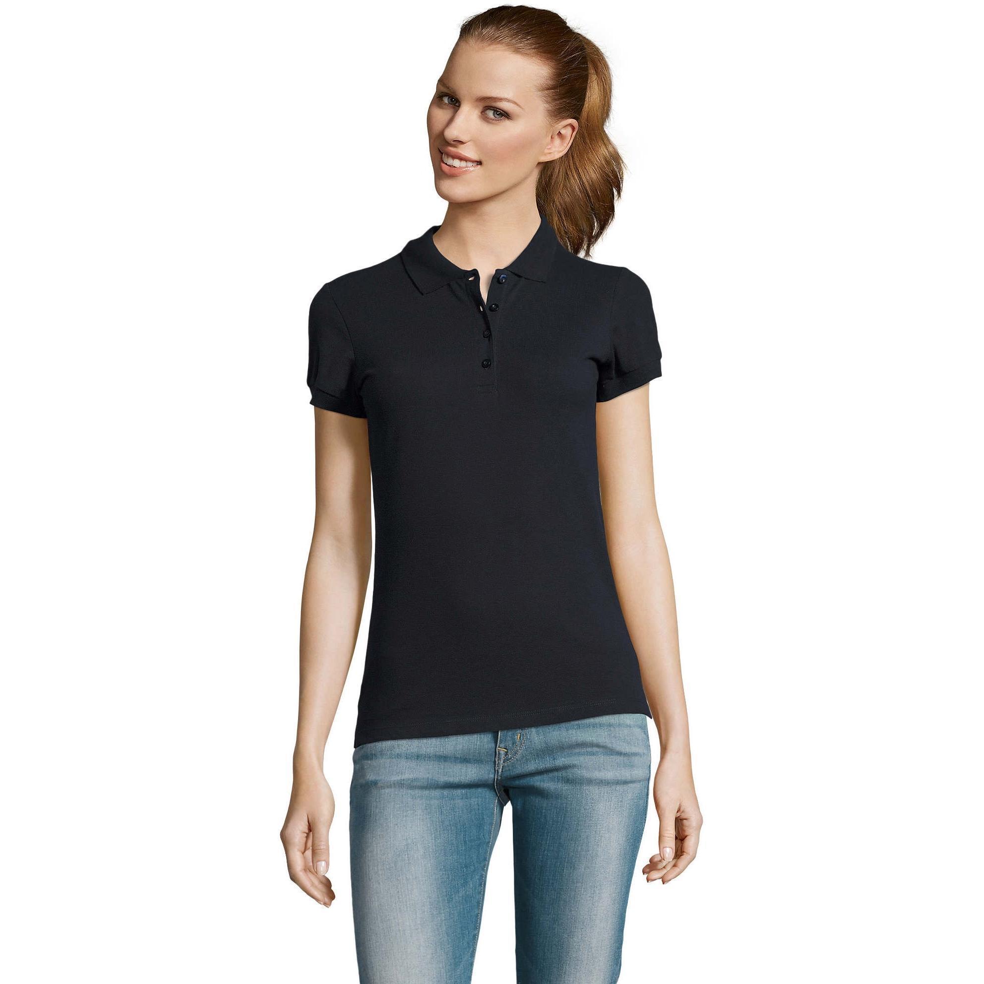 Поло бавовняне жіноче Sol’s PASSION 11338318 S темно-синійфото1