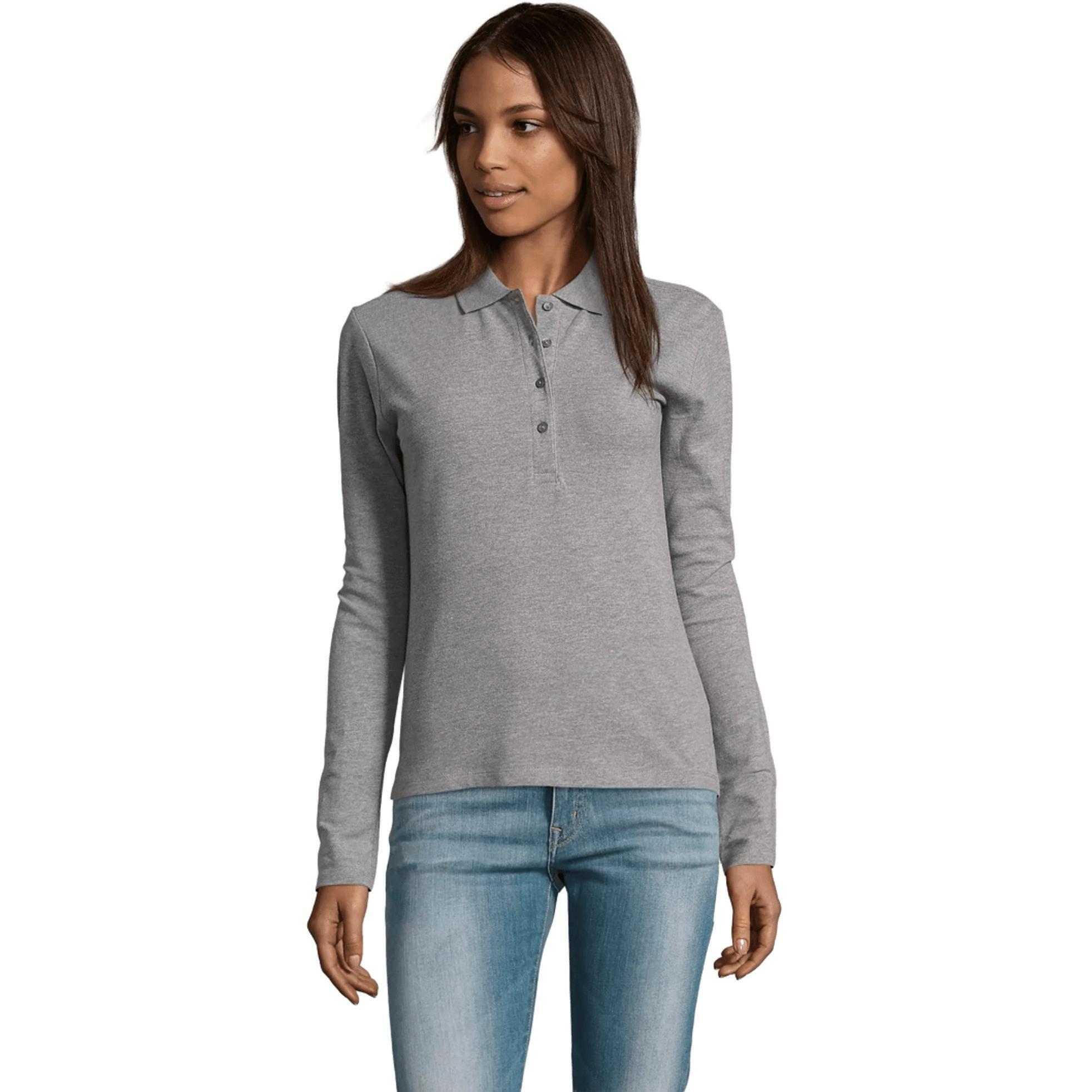 Поло жіноче Sol’s PODIUM 11317360 L сірий меланжфото1