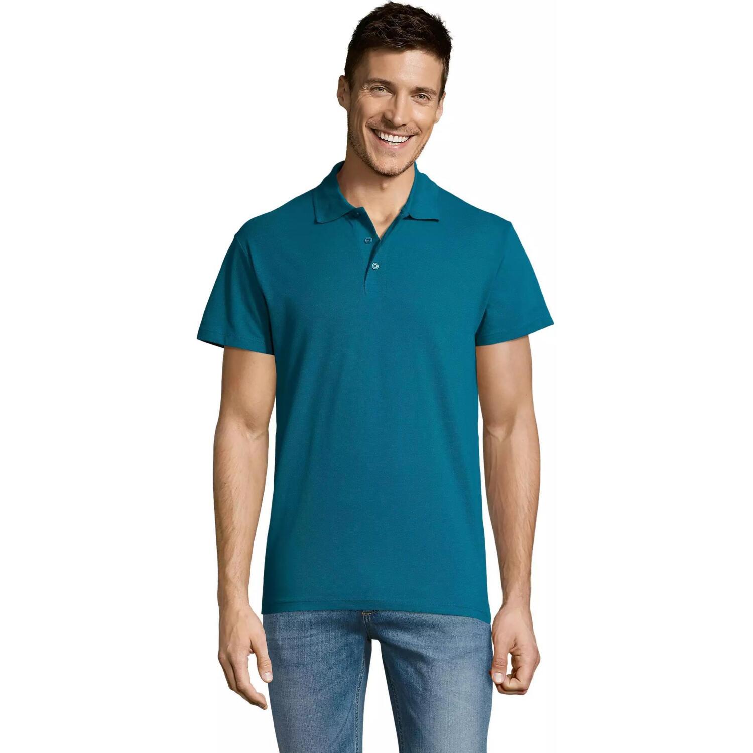 Поло бавовняне чоловіче Sol’s SUMMER II 11342235 XXL насичений бірюзовий