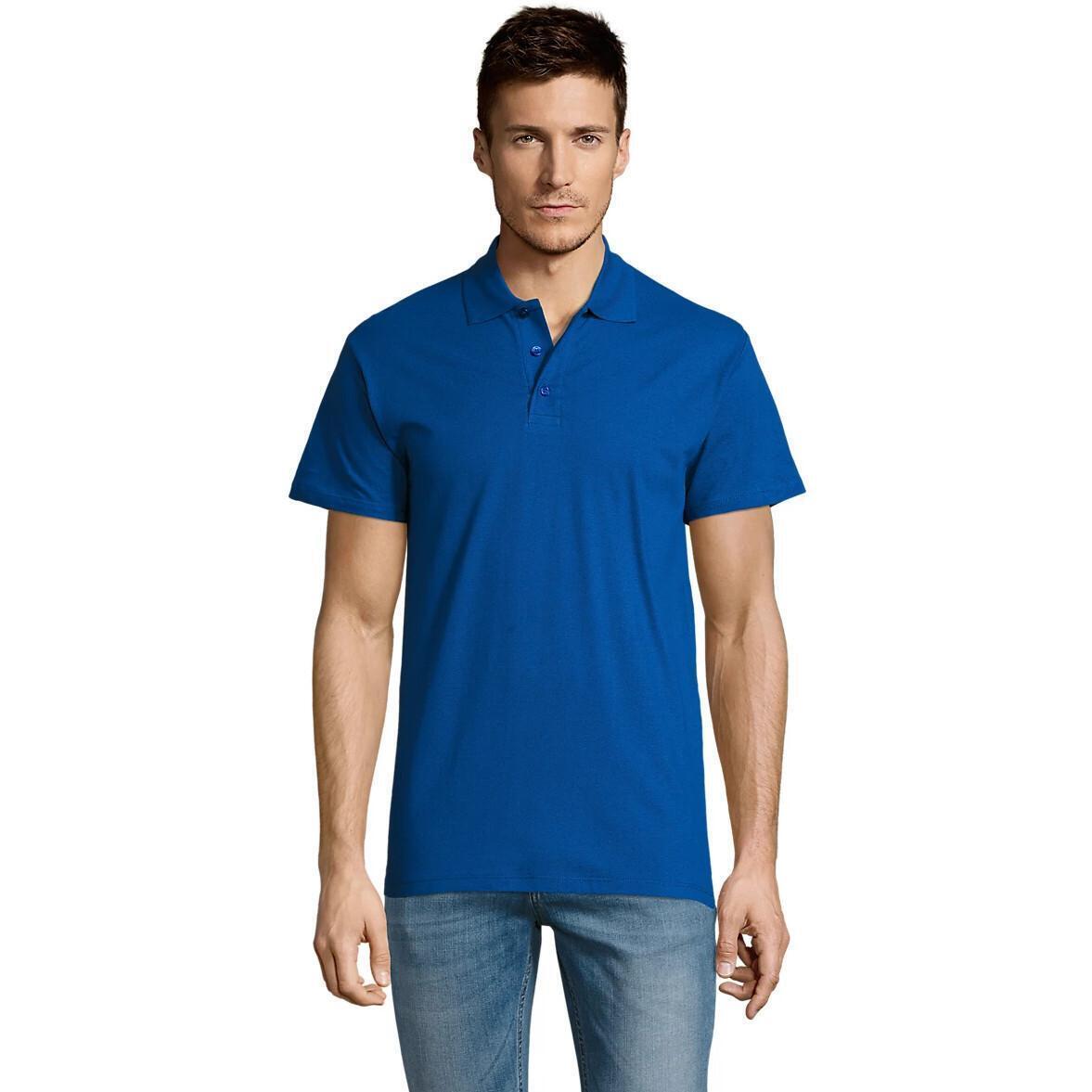 Поло бавовняне чоловіче Sol’s SUMMER II 11342241 XL яскраво-синій