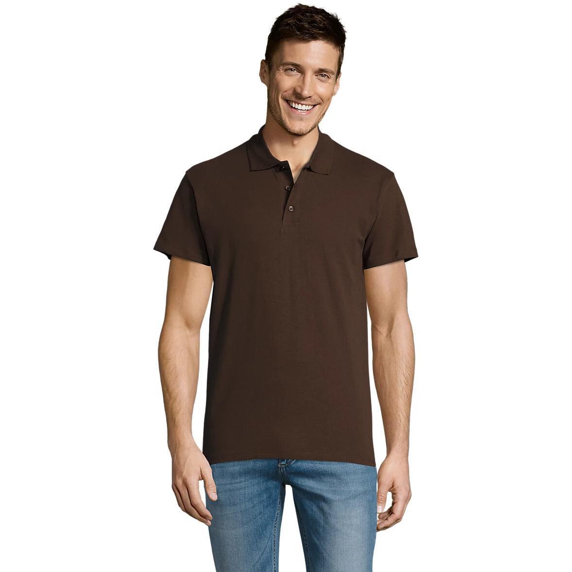 Поло бавовняне чоловіче Sol’s Summer II 11342398 L коричневийфото1