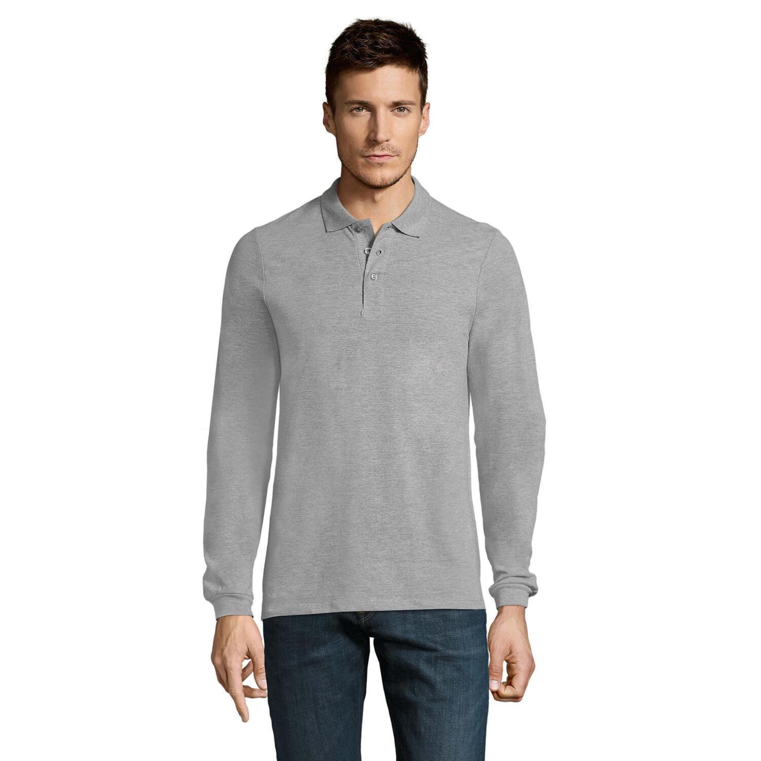 Поло чоловіче Sol’s WINTER II 11353360 XL сірий меланж