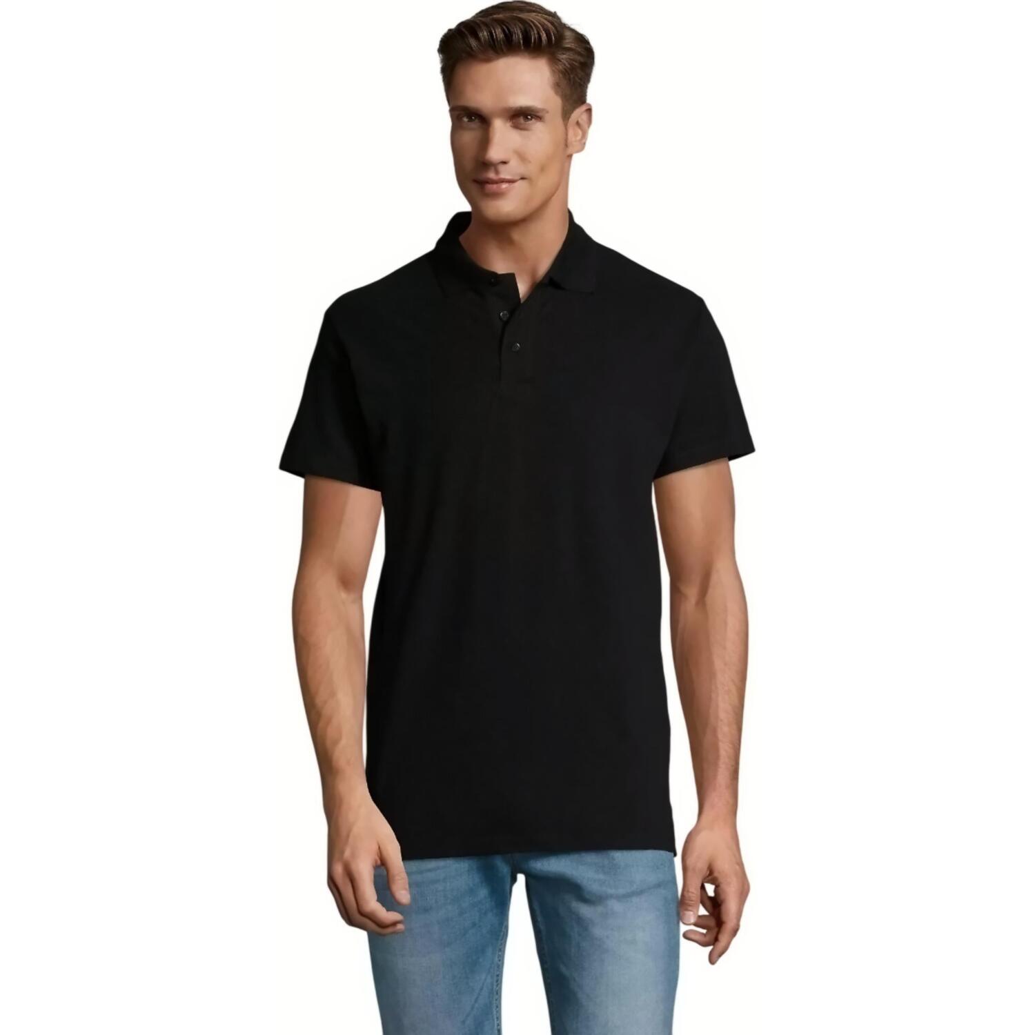Поло бавовняне чоловіче Sol’s SPRING II 11362312 XXL чорний