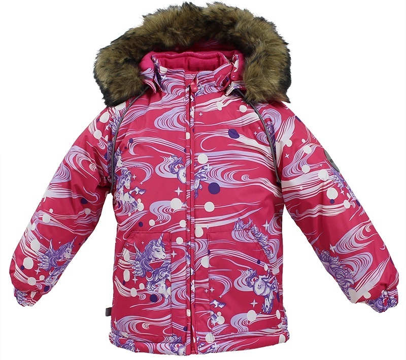 Куртка для девочки Huppa Virgo 17210030-71163 86 фуксия с принтом фото 1