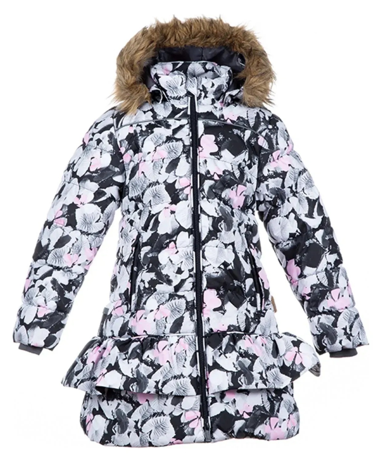 Пальто зимнее для девочки Huppa Whitney 12460030-81620 140 см белый с принтом фото1