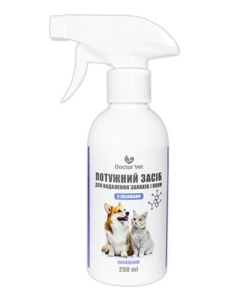 

Спрей Doctor Vet для удаления запахов и пятен с энзимами усиленный 250 мл.