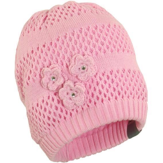 Шапка в’язана для дівчинки Huppa Gloria 8343BASE-90013 XL рожевийфото