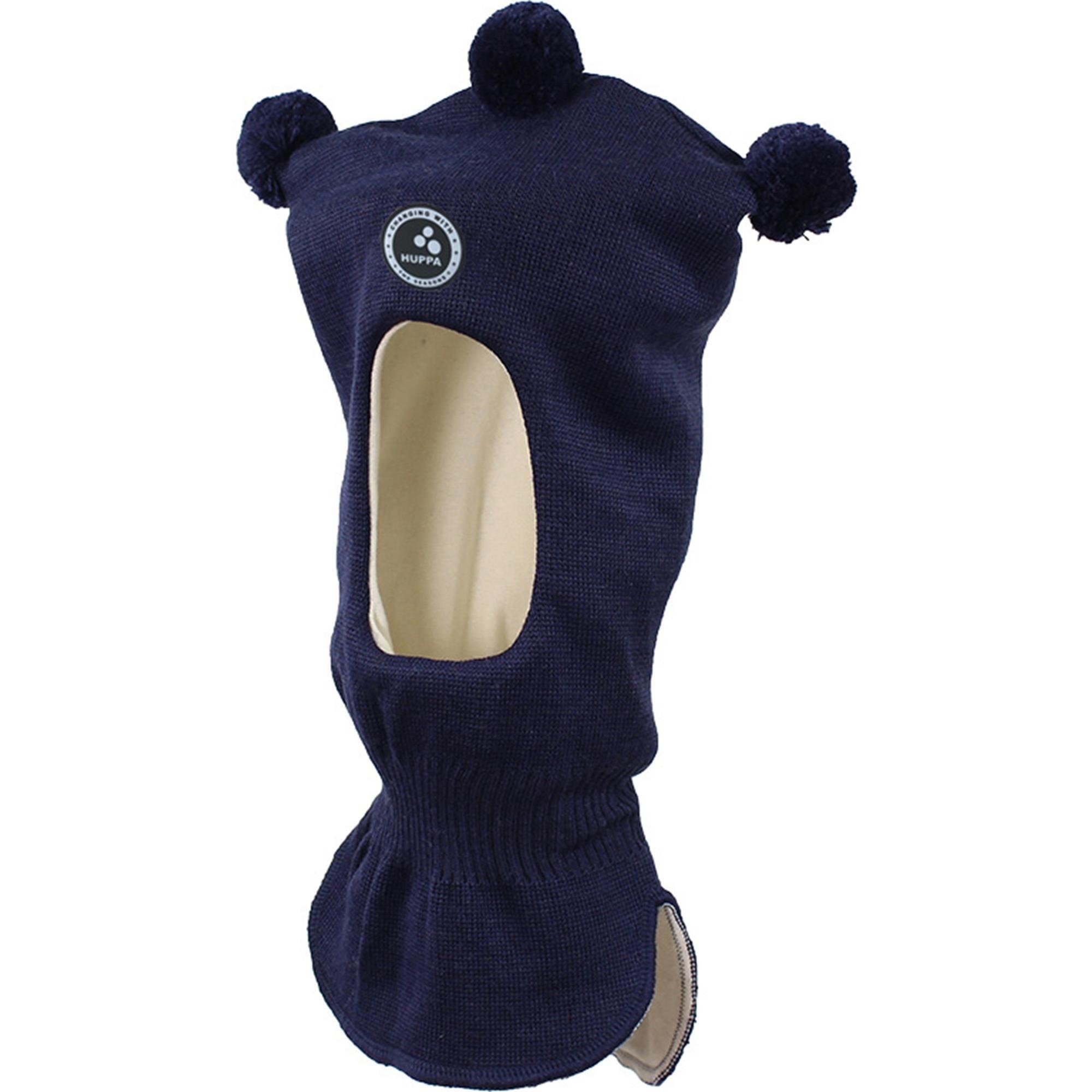 Шапка-шолом в’язана зимова дитяча Huppa Coco 85070000-60086 XS темно-синійфото1