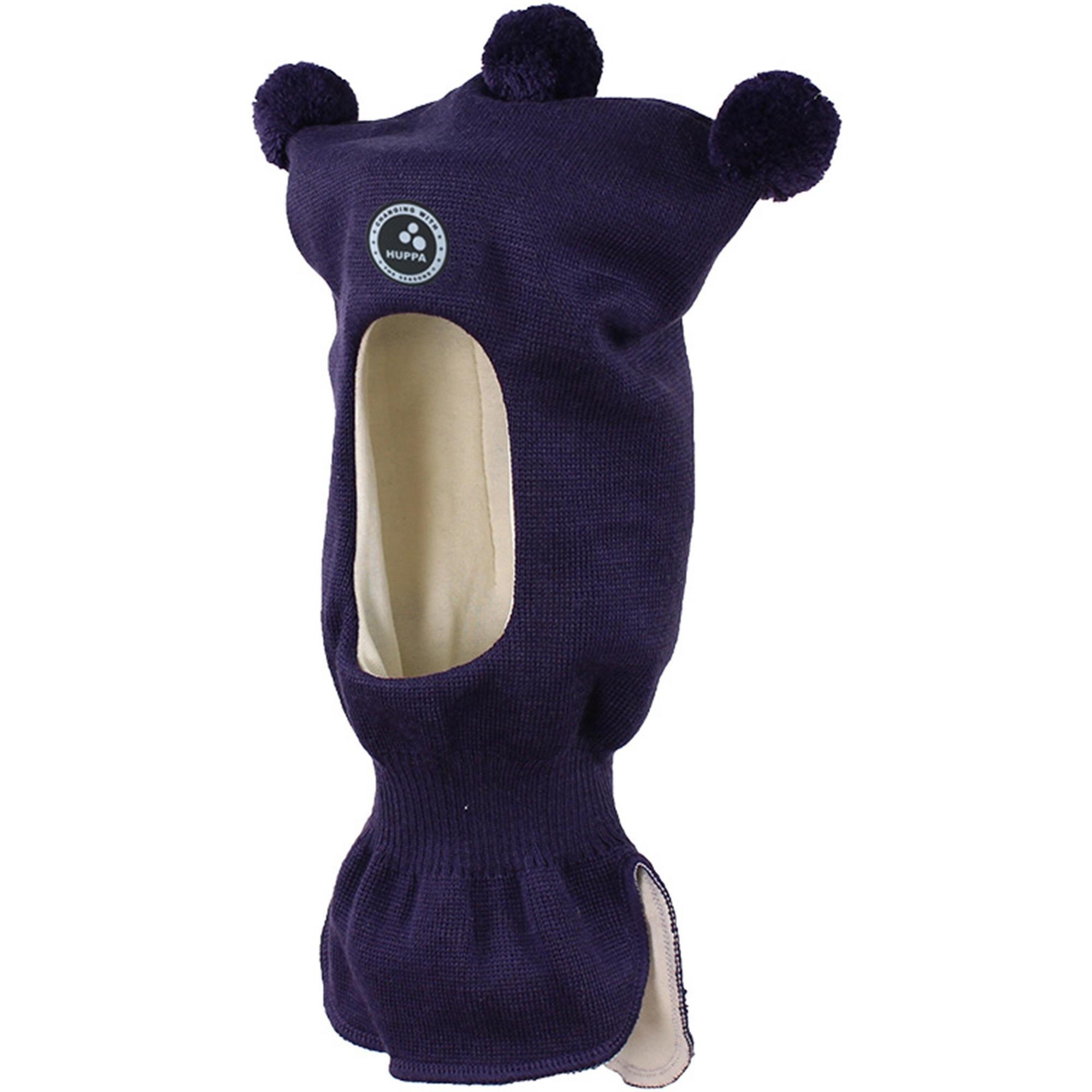 Шапка-шолом в’язана зимова дитяча Huppa Coco 85070000-70073 S темно-бузковийфото1