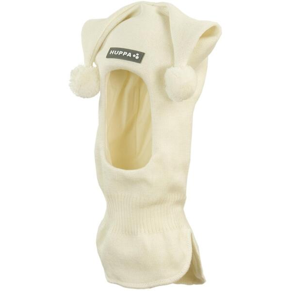 Шапка-шолом в’язана зимова дитяча Huppa Coco 3 85070300-00020 M білийфото