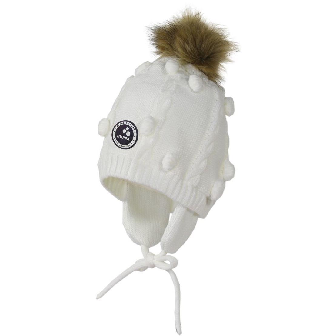 Шапка в’язана зимова дитяча Huppa Macy 83570000-60020 XS білийфото1