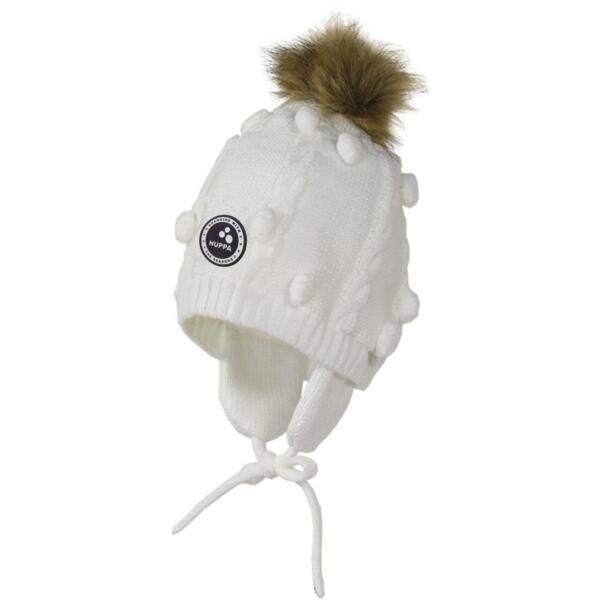 Шапка в’язана зимова дитяча Huppa Macy 83570000-60020 XS білийфото
