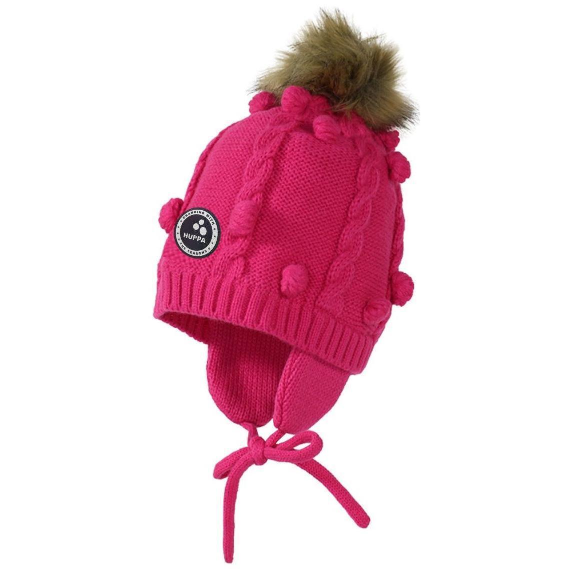 Шапка в’язана зимова для дівчинки Huppa Macy 83570000-60063 XS фуксіяфото1