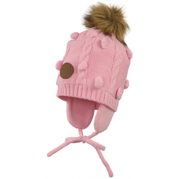 Шапка в’язана зимова для дівчинки Huppa Macy 83570000-70013 S рожевийфото