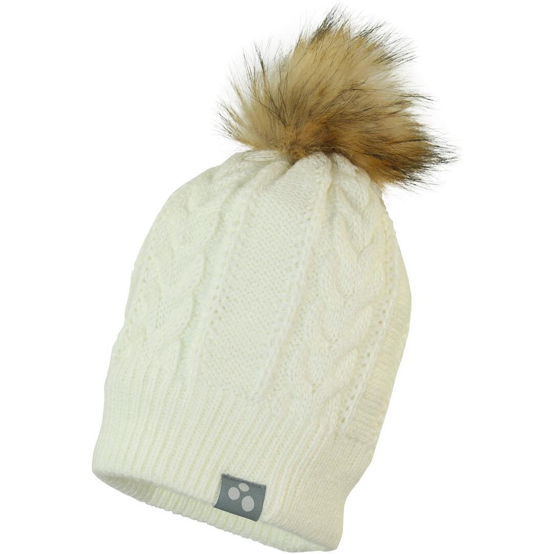 Шапка в’язана зимова для дівчинки Huppa Zina 83970000-70020 M білийфото1