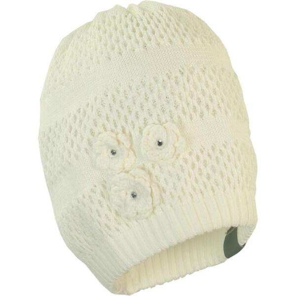 Шапка в’язана зимова для дівчинки Huppa Gloria 8343BASE-90020 M білийфото