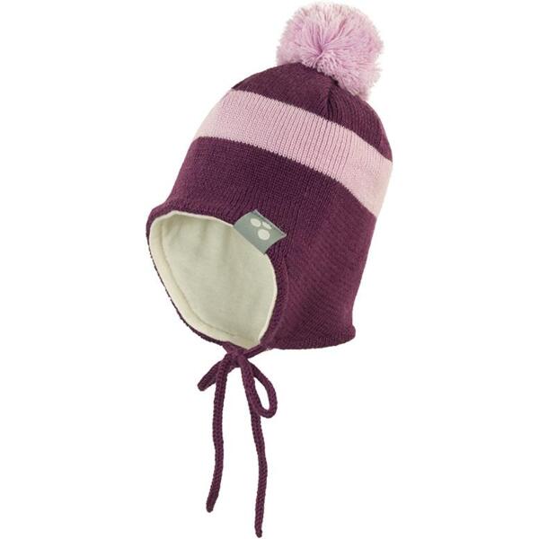Шапка в’язана зимова для дівчинки Huppa Viiro 1 83620100-80034 XS бордовийфото