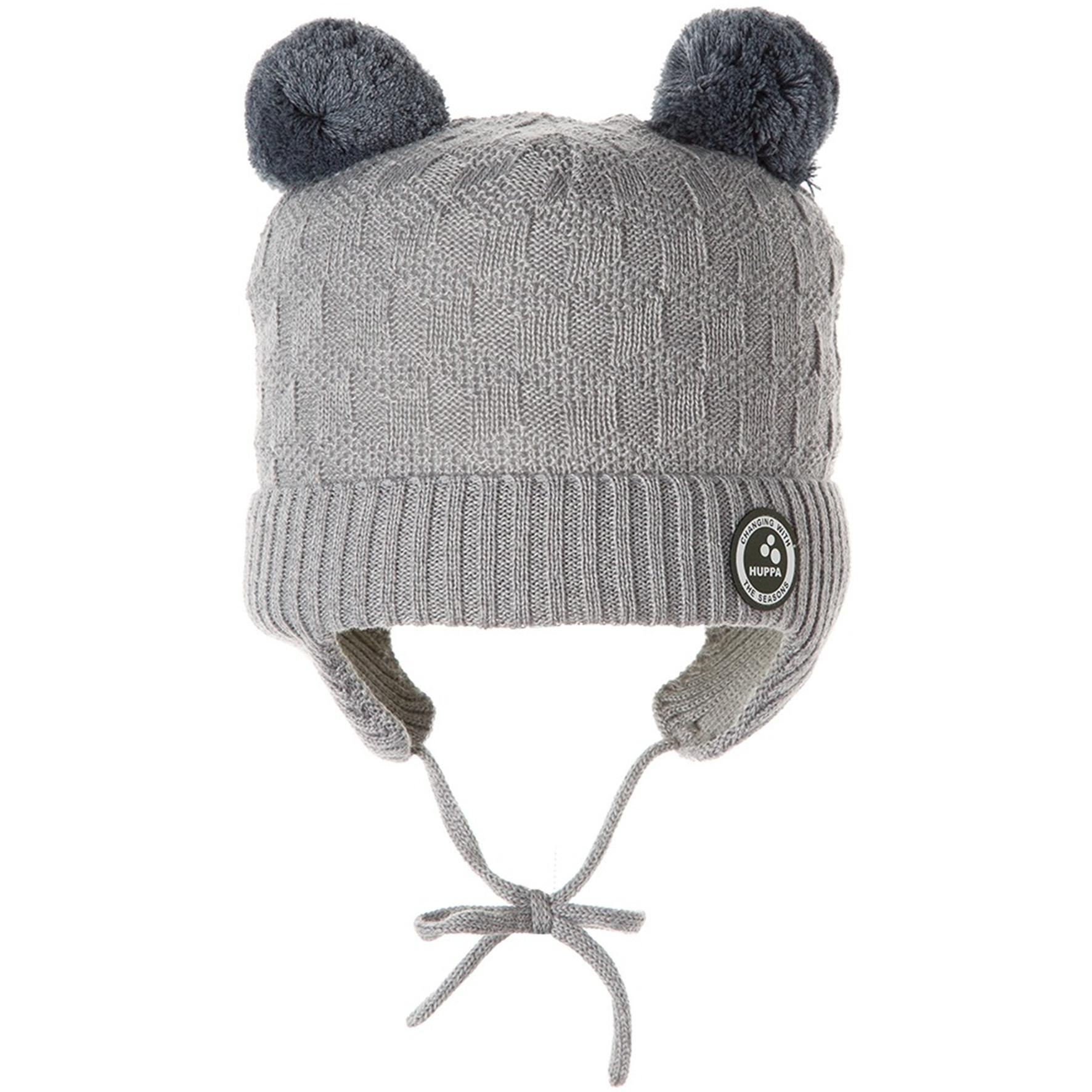 Шапка в’язана зимова дитяча Huppa Remy 94370008-90028 M світло-сірийфото1