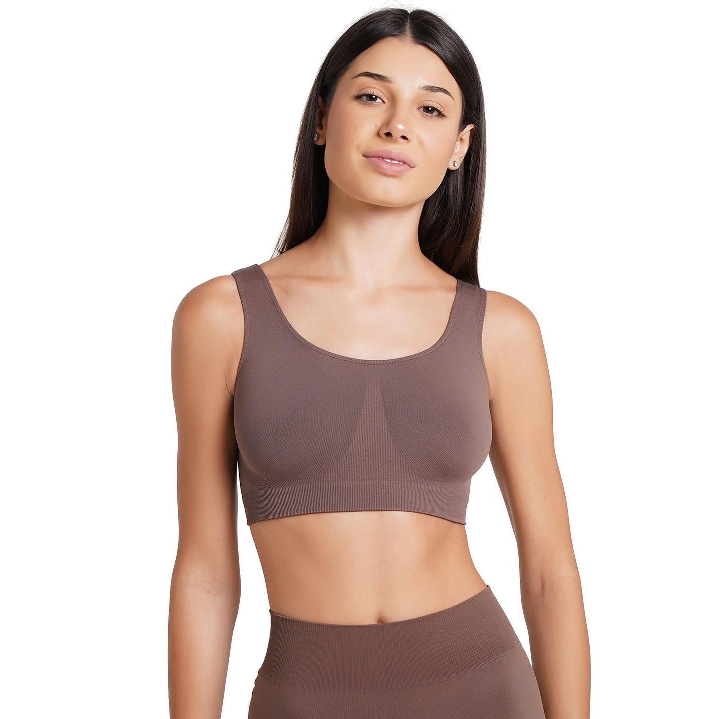 Топ безшовний Giulia 6956 Tank Top S/M коричневийфото1