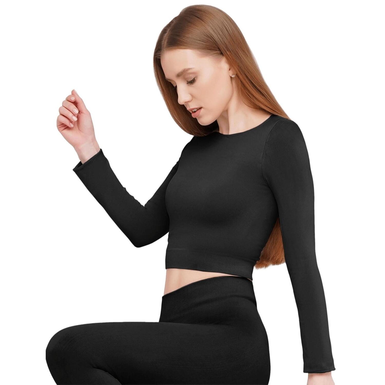 Кроп-топ лонгслів Giulia 6953 Crop Top L/XL чорний
