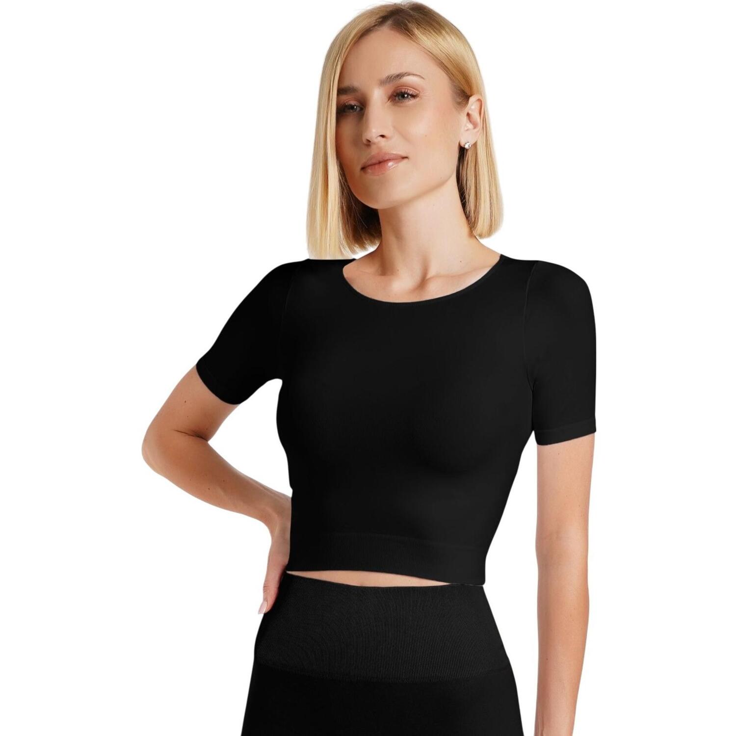 Кроп-топ лонгслів Giulia 6964 Crop T-Shirt L/XL чорний