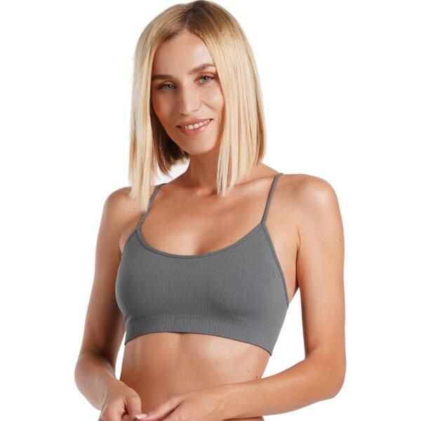 Топ-бра в рубчик Giulia 7120 Cami Top Rib L/XL серый фото 