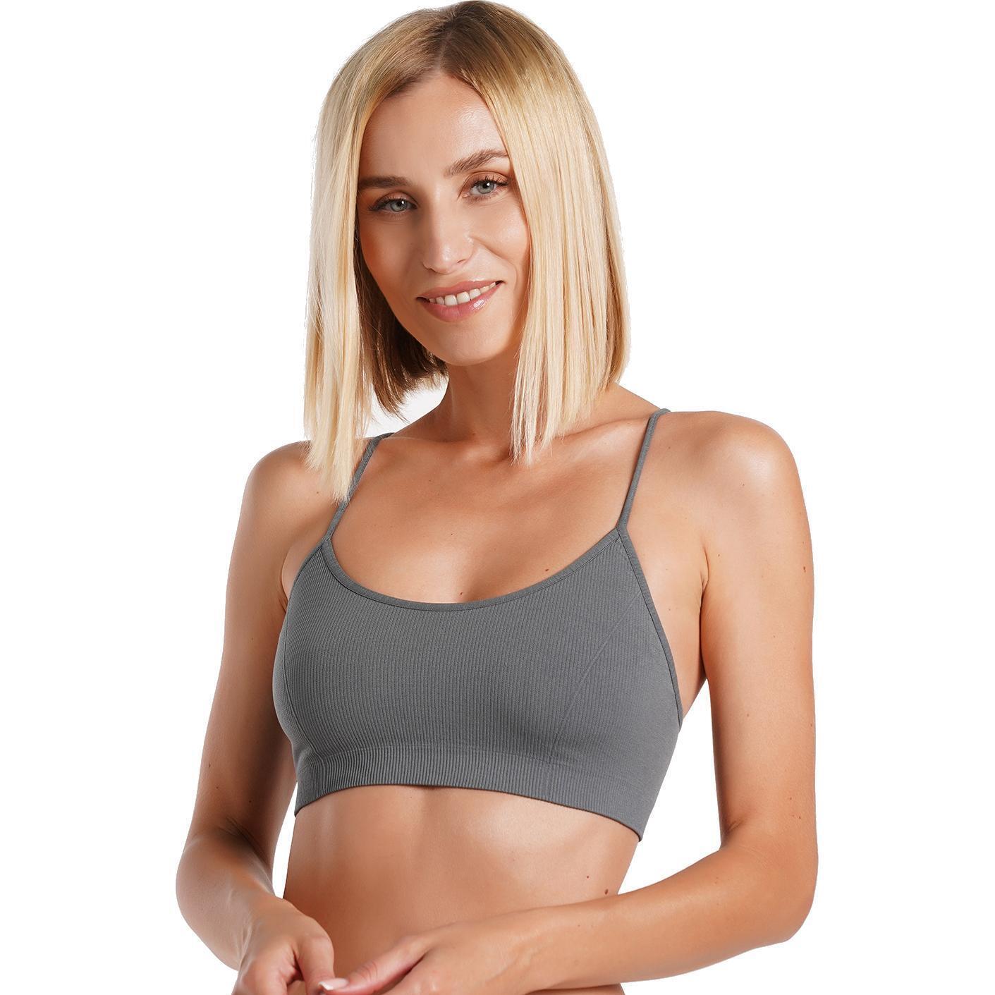 Топ-бра в рубчик Giulia 7120 Cami Top Rib S/M серый
