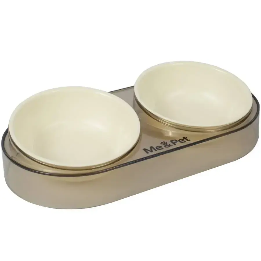 Кормушка Me&Pet двойная цветная (Белый) фото 1