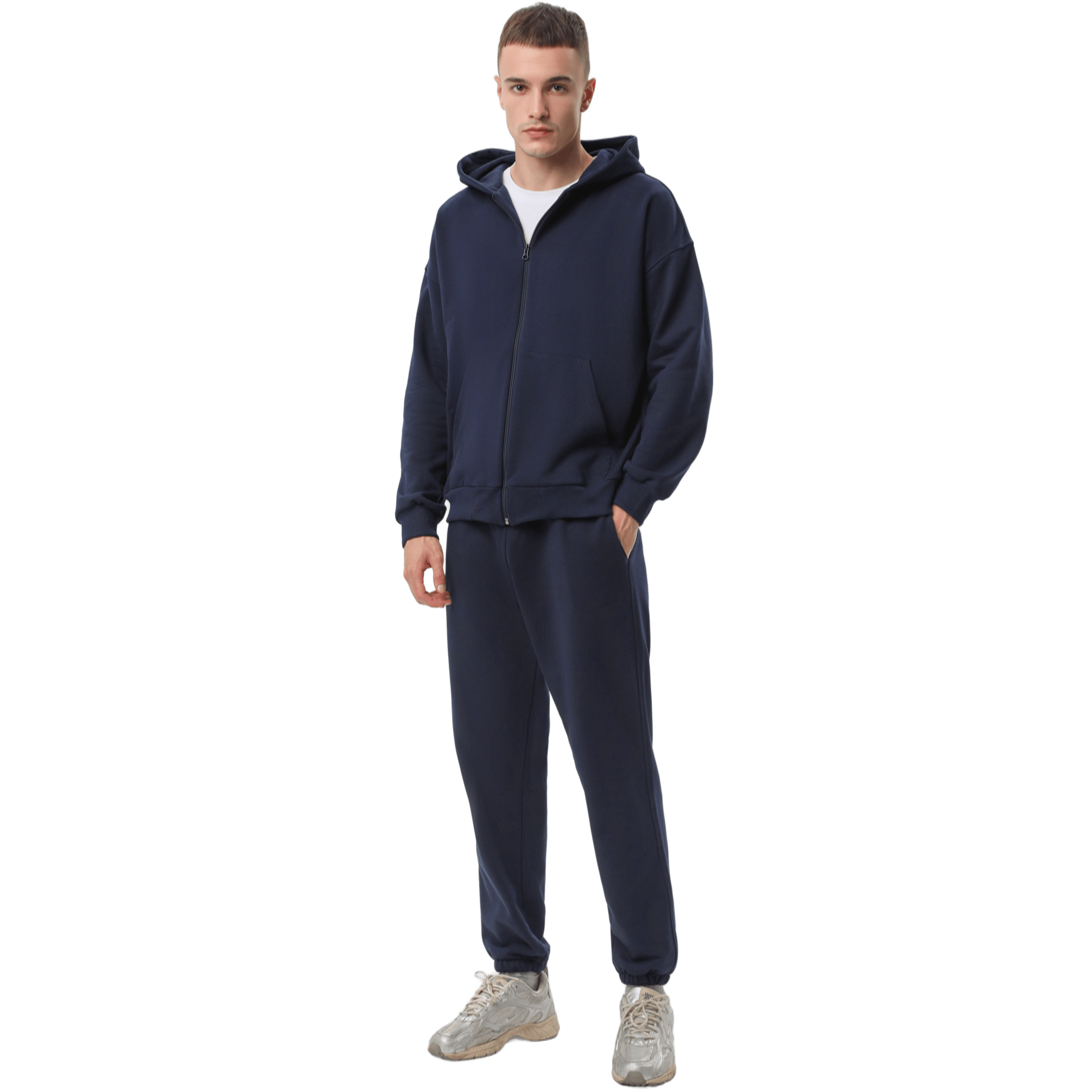 Спортивний костюм чоловічий худі на блискавці та штани RAY Premium loose U0809M 2XL темно-синійфото1