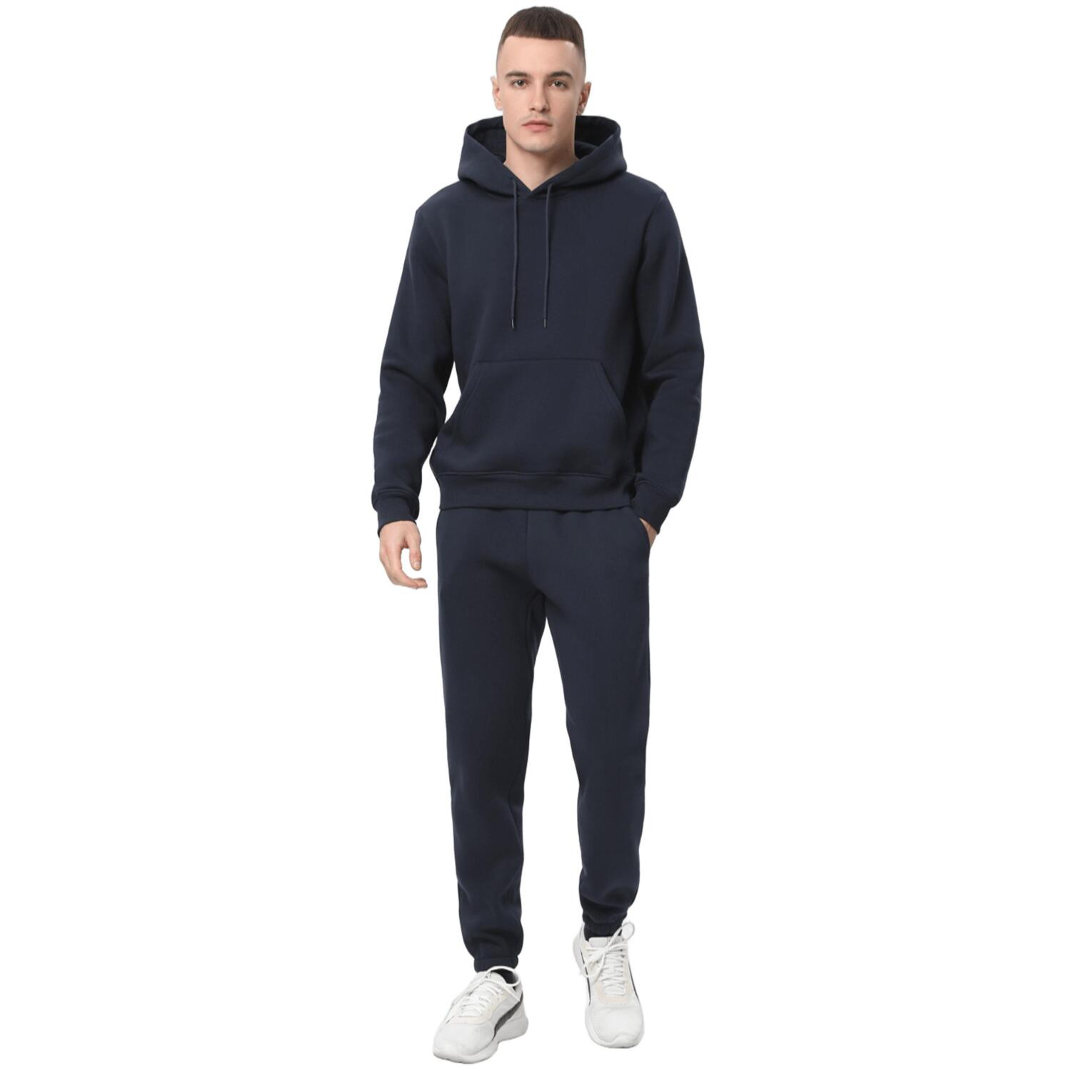 Спортивный костюм утепленный мужской худи и брюки RAY Basic U0801M S темно-синий