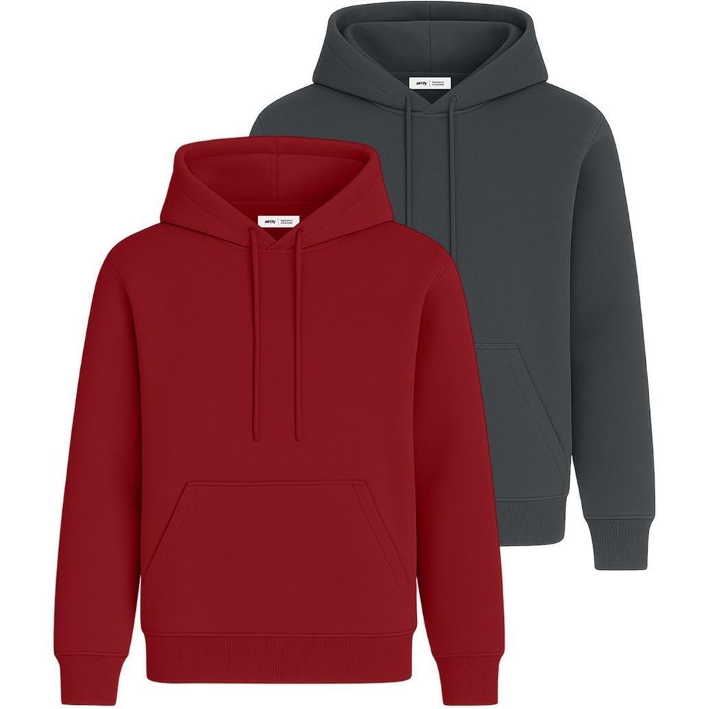 Набор худи утепленных мужских RAY Basic U0401M XL 2шт бордовый/темно-серый