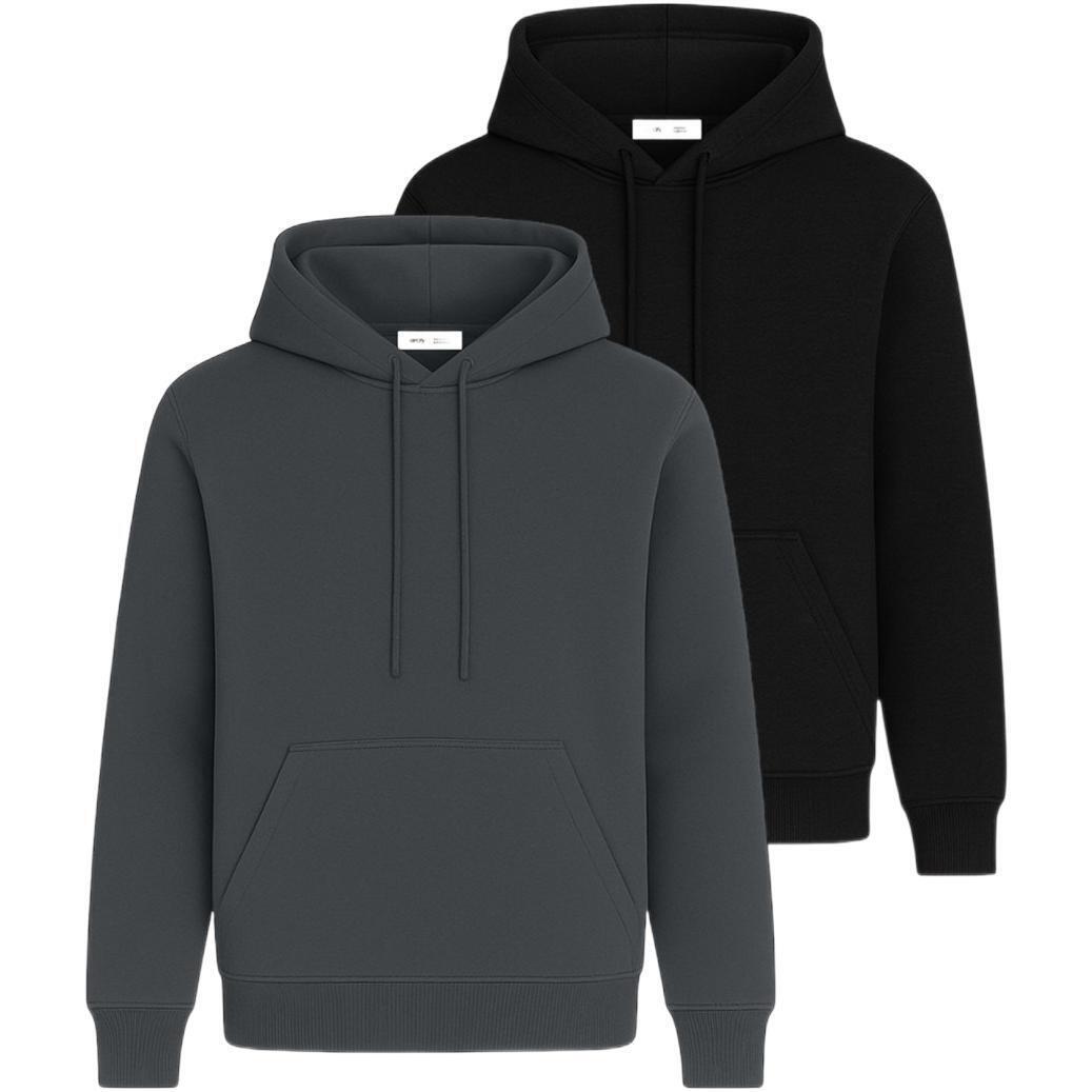 Набор худи утепленных мужских RAY Basic U0401M XL 2шт темно-серый/черный