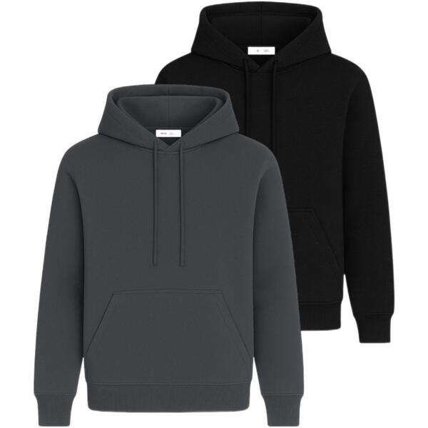 Набор худи утепленных мужских RAY Basic U0401M XL 2шт темно-серый/черный фото 