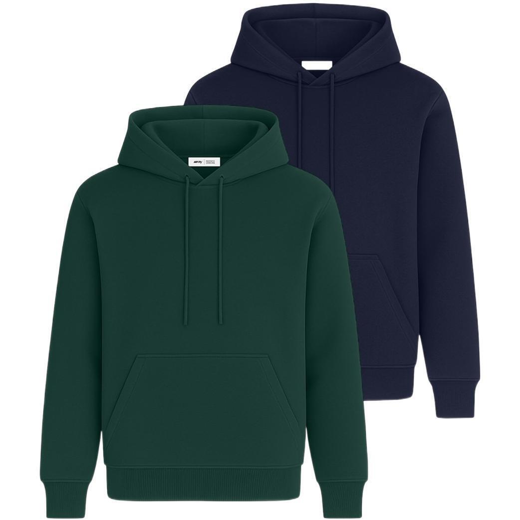 Набор худи утепленных мужских RAY Basic U0401M XL 2шт зеленый/темно-синий фото 1