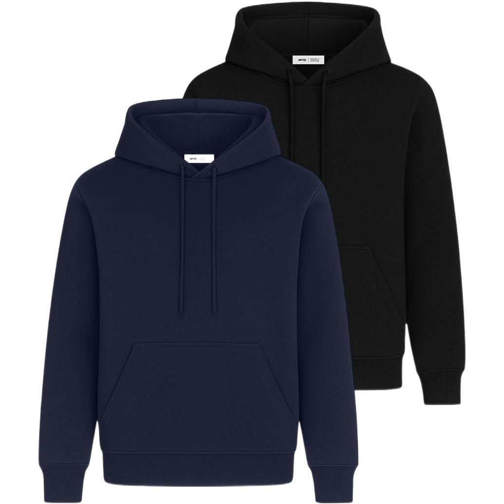 Набор худи утепленных мужских RAY Basic U0401M S 2шт темно-синий/черный фото 1