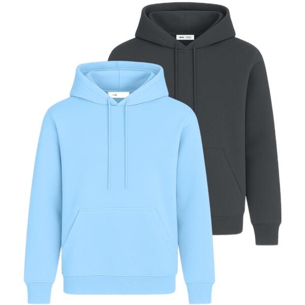 Набор худи утепленных мужских RAY Basic U0401M 2XL 2шт голубой/темно-серый фото