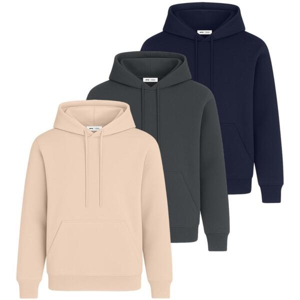 Набор худи утепленных женских RAY Basic U0401W 2XL 3шт бежевый/темно-серый/темно-синий фото 