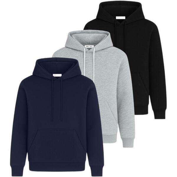 Набор худи утепленных мужских RAY Basic U0401M XL 3шт темно-синий/серый/черный фото 