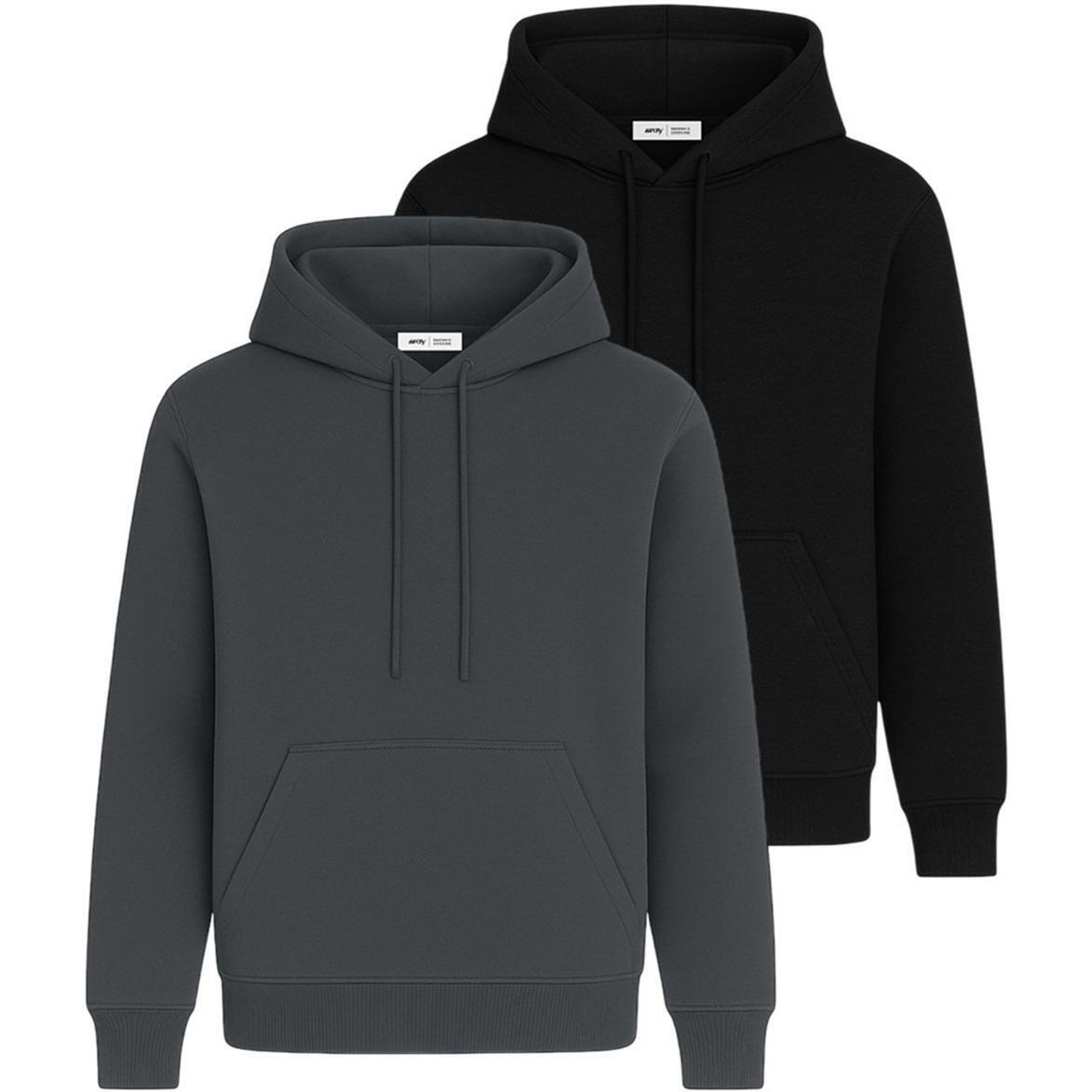 Набор худи утепленных женских RAY Basic U0401W 2XL 2шт темно-серый/черный фото 1