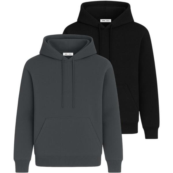 Набор худи утепленных женских RAY Basic U0401W 3XL 2шт темно-серый/черный фото 